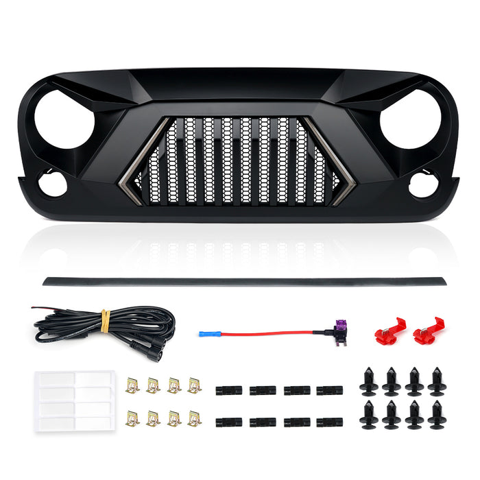 Jeep Grille with Turn Signal Lights for 2007-2018 Jeep Wrangler JK JKU