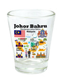Johor Bahru Malaysia Landmarks and Icons Collage Shot Glass