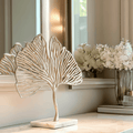 Juana Gold Decorative Leaf Ornament on Marble Base Accessories