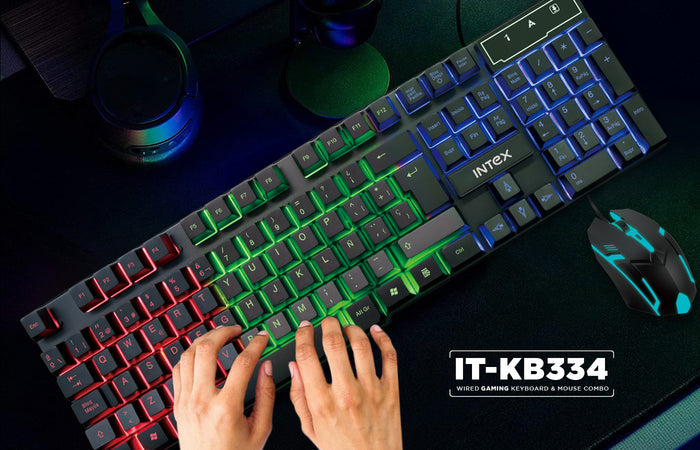 KB+MS Como (IT-KB334) Wired Gaming Keyboard - Intex Technologies