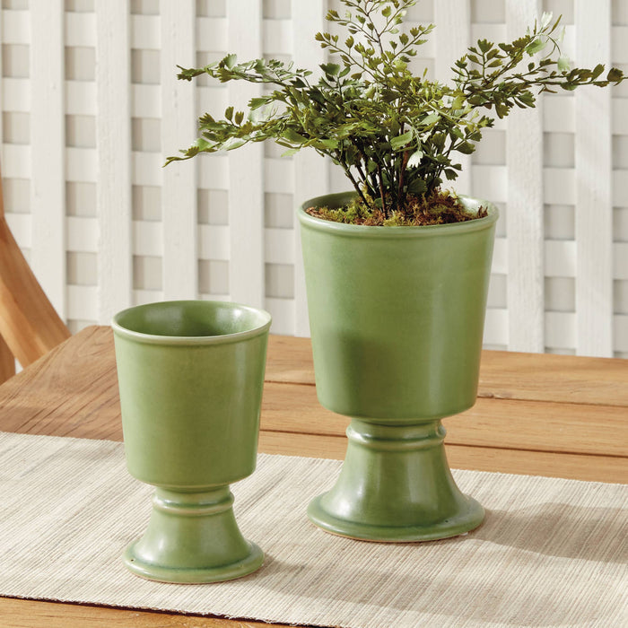Kelcy Footed Cachepots, Green
