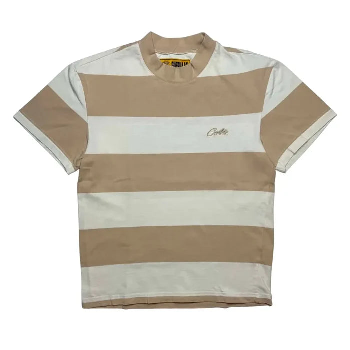 Koszulka Corteiz Striped Tee Brown XS CORTEIZ Koszulki