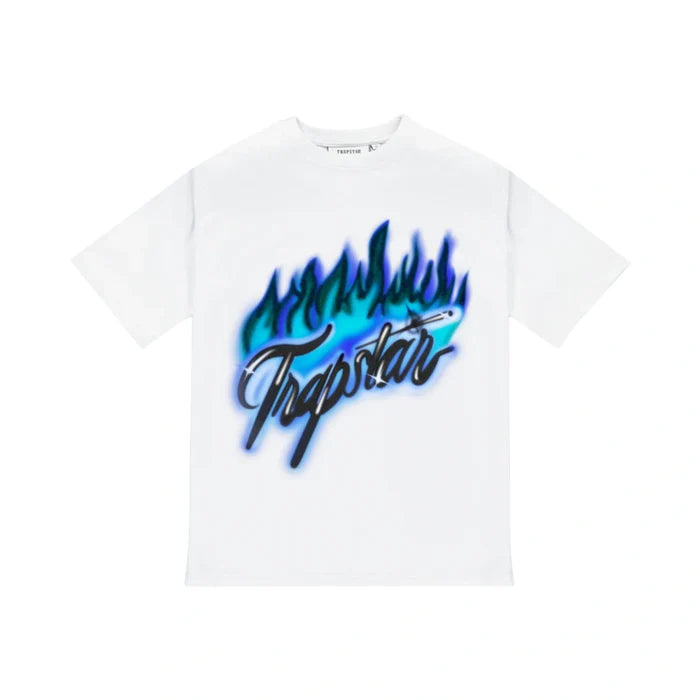 Koszulka Trapstar Flame Print Tee - White/Purple TRAPSTAR Koszulki