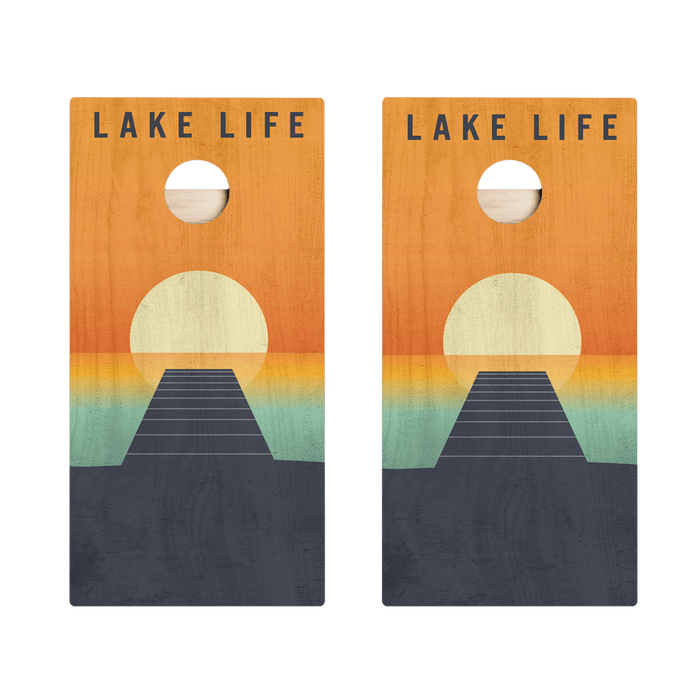 Lake Life Sunset Star Cornhole Boards, - American Cornhole Association