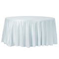 Lamour Satin 120" Round Tablecloth - Dusty Blue - CV Linens