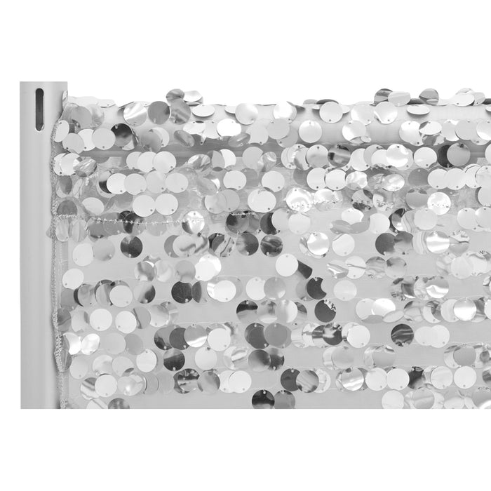 Large Payette Sequin 12ft H x 52" W Drape/Backdrop panel - Silver - CV Linens
