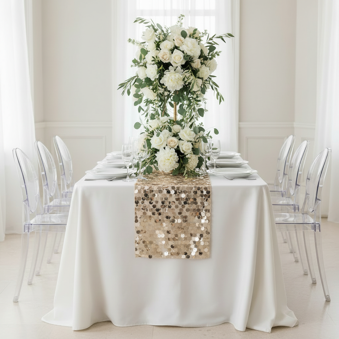 Large Payette Sequin Table Runner - Champagne.