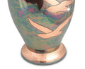 Large/Adult 220 Cubic Inches Gleaming Dove Brass Raku Cremation Urn for Ashes