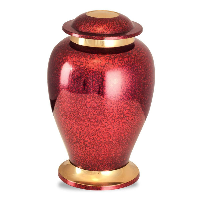 Large/Adult 228 Cubic Inches Gleaming Red Brass Cremation Urn for Ashes