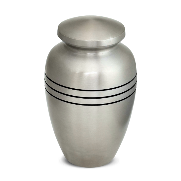 Large/Adult 228 Cubic Ins Classic Pewter Brass Funeral Cremation Urn for Ashes