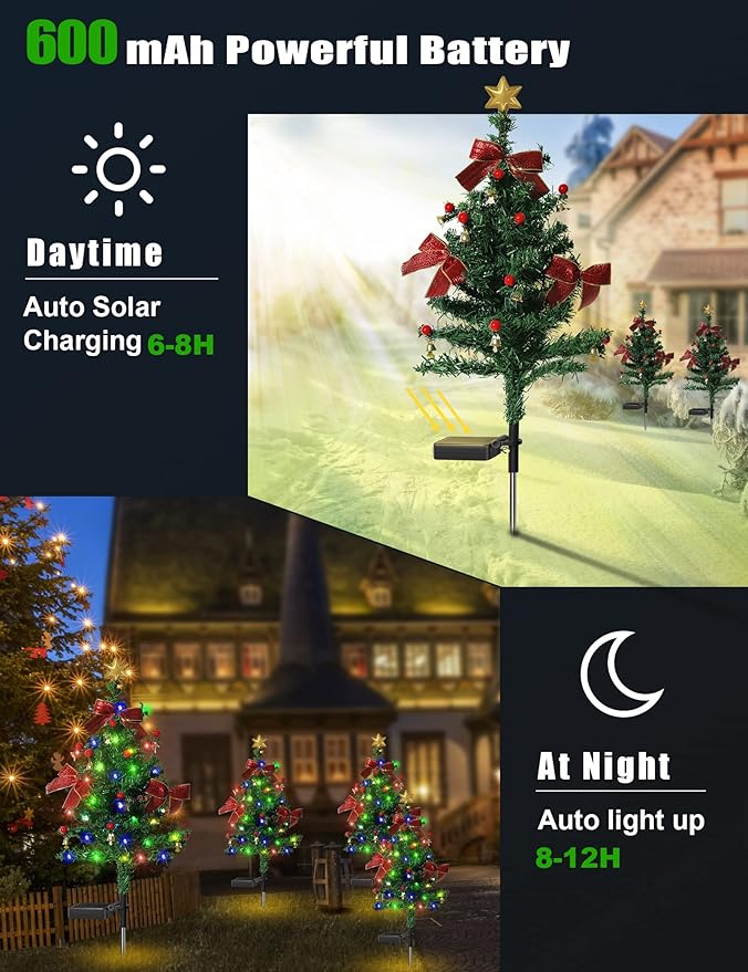 🔥LAST DAY 49% OFF -🎄Solar Christmas Trees Lights Outdoor Decoration Waterproof