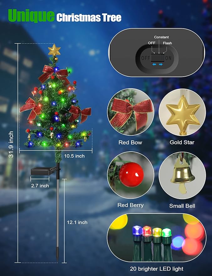 🔥LAST DAY 49% OFF -🎄Solar Christmas Trees Lights Outdoor Decoration Waterproof