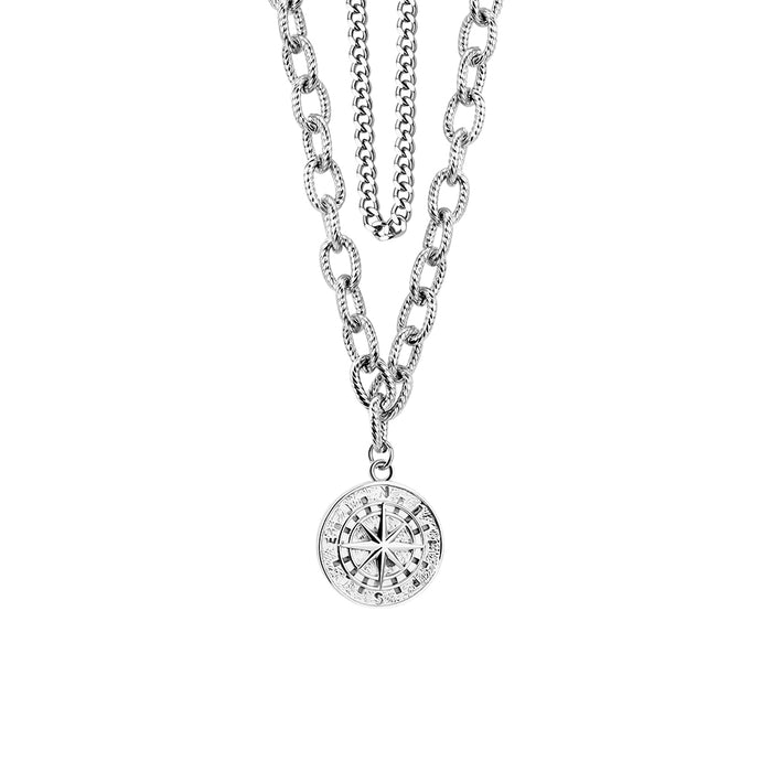 Layered Necklace With Eight awn star pendant