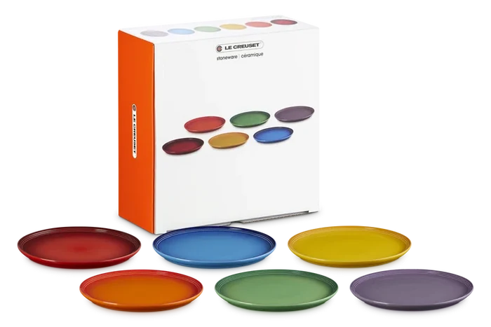 Le Creuset Stoneware Rainbow Set of 6 Dinner Plates | 79357005218000