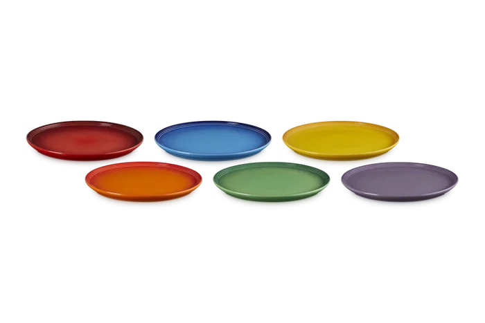 Le Creuset Stoneware Rainbow Set of 6 Dinner Plates | 79357005218000