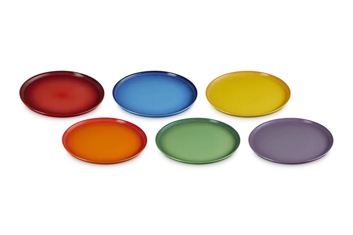 Le Creuset Stoneware Rainbow Set of 6 Dinner Plates | 79357005218000