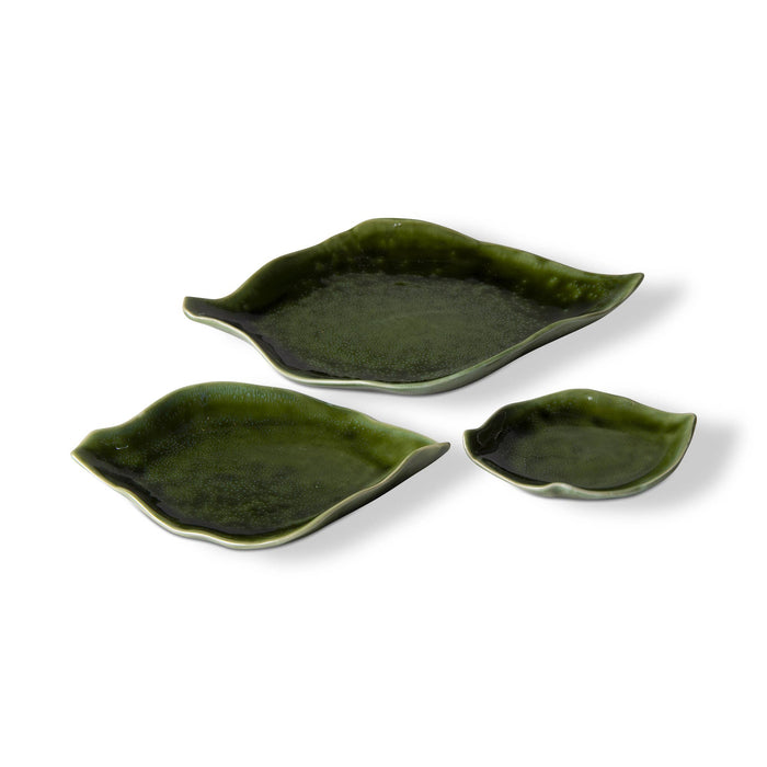 Leaf Dish - Green Stoneware Summer