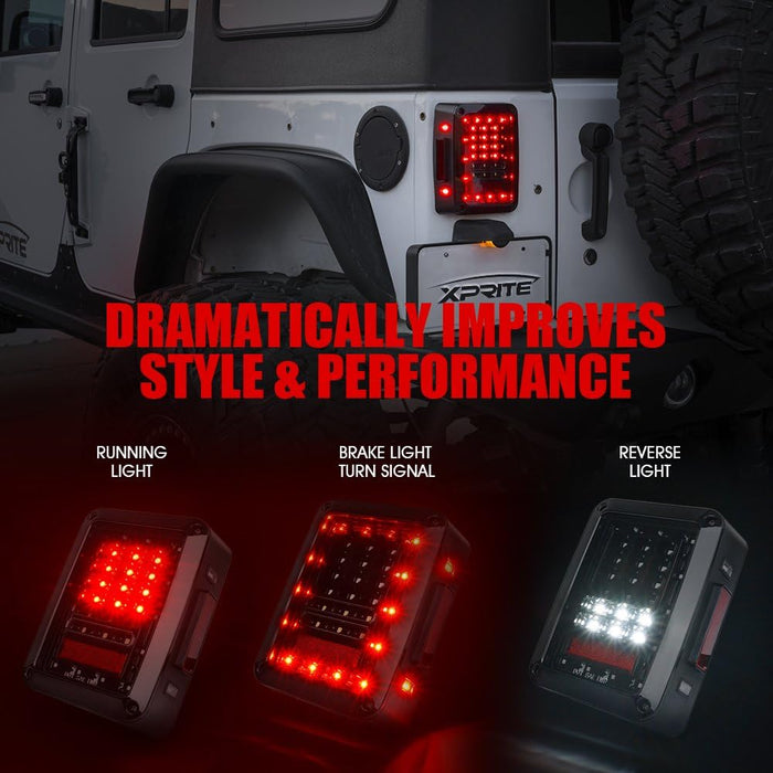 LED Tail Light w/Turn Signal & Brake Light Assembly for Jeep Wrangler JK JKU
