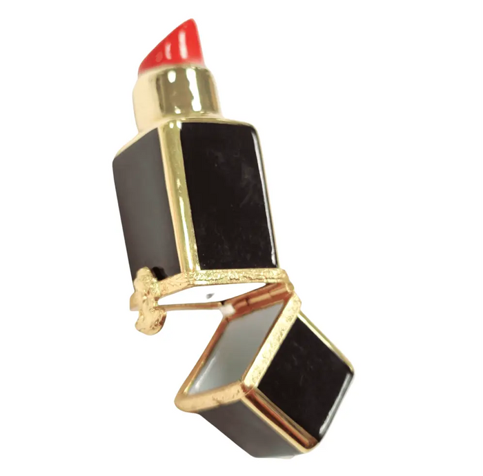 Lipstick Red Limoges box shown from another angle