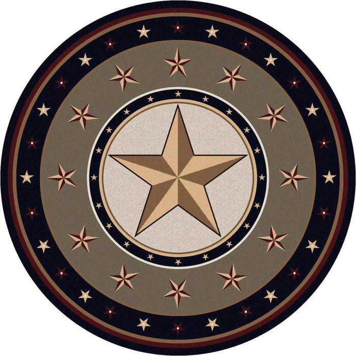 Lonestar Western 8' Round Area Rug - Made in the USA - Your Western Decor
