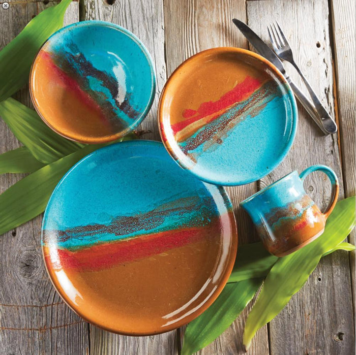 Indian Summer glazed pottery dinnerware