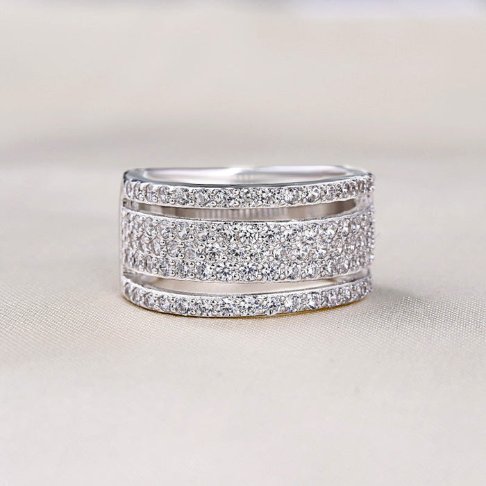 Luxury Wide Pave Design Women's Wedding Band for Women In White Gold