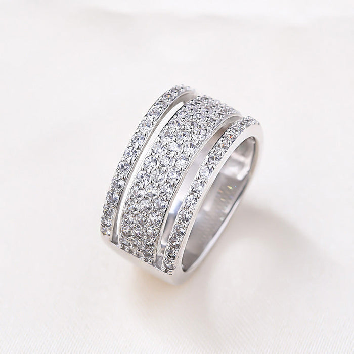 Luxury Wide Pave Design Women's Wedding Band for Women In White Gold