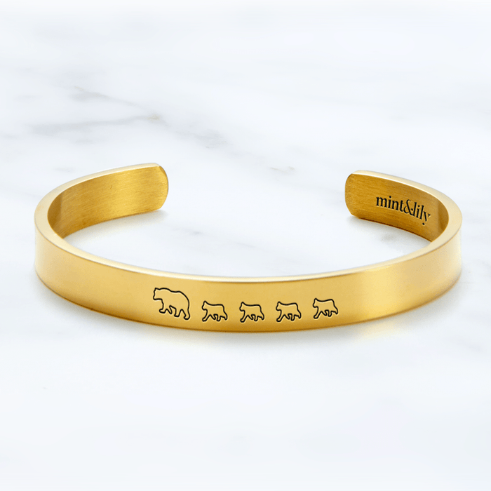 18k Gold Plated / Mama + 4 Cubs