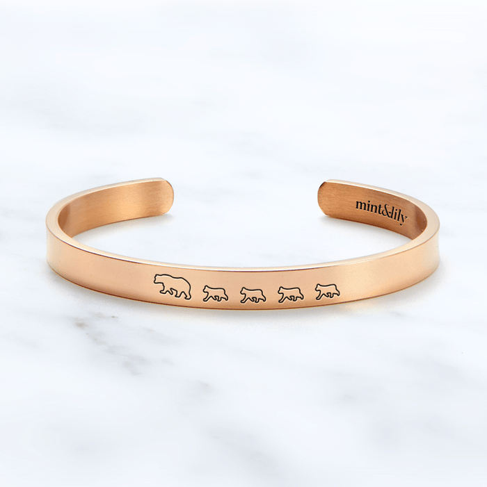 18k Rose Gold Plated / Mama + 4 Cubs