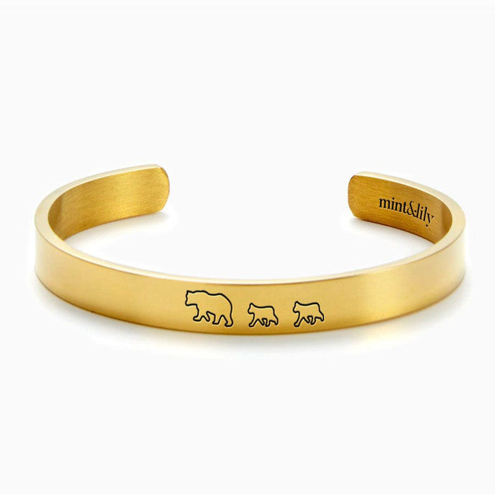 18k Gold Plated / Mama + 2 Cubs