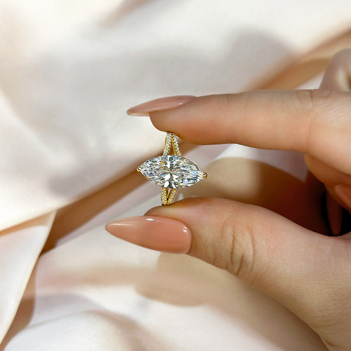Maxine Exquisite Split Shank 4.0Ct Marquise Cut Engagement Ring