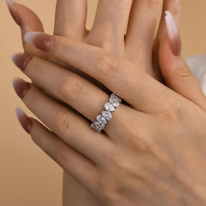 Maxine Special Full Pear Cut Women's Wedding Band In Sterling Silver