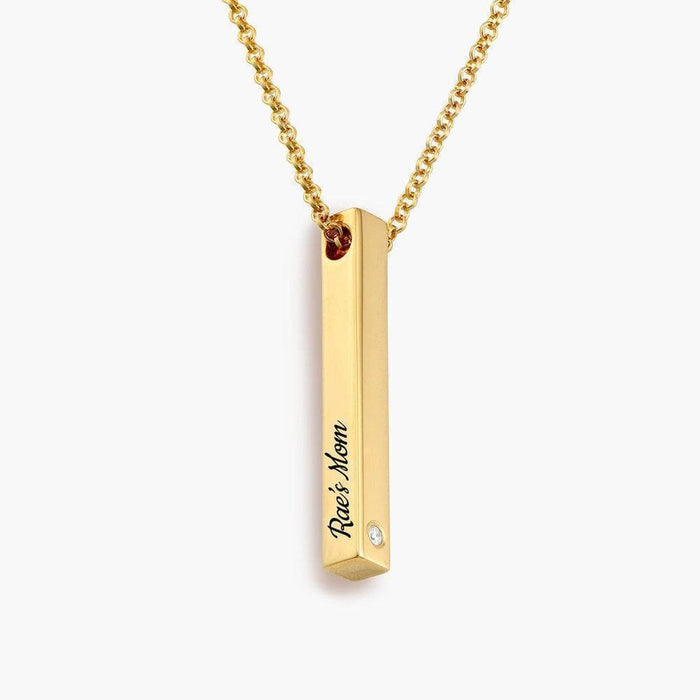 Christmas Gift Melody Pillar Bar Necklace with Diamond Mom Necklace MelodyNecklace