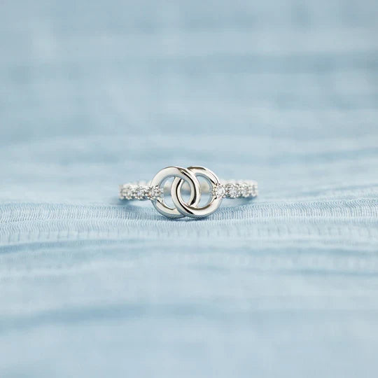 Mother & Daughter S925 Forever Linked Dainty Interlocking Ring Set Gifts For Her