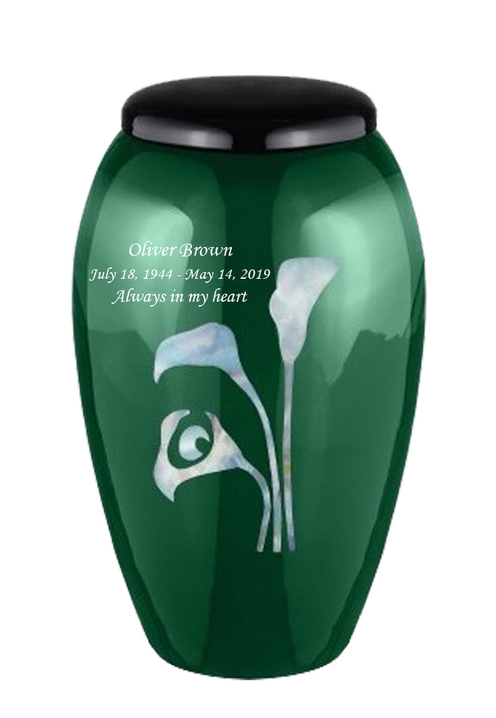 Mother of Pearl Shell Art Green Lilium - IUFM112-Green