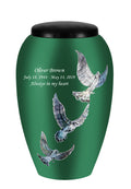 Mother of Pearl Shell Art Green Sacred Dove - IUFM115-Green