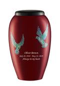 Mother of Pearl Shell Art Maroon Pearly Doves - IUFM113-Maroon