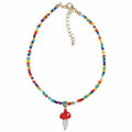 Multicolor Mushroom Charm Anklet