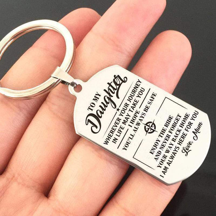 Mum To My Daughter-Wherever Your Journey In Life May Take You Keychain MelodyNecklace