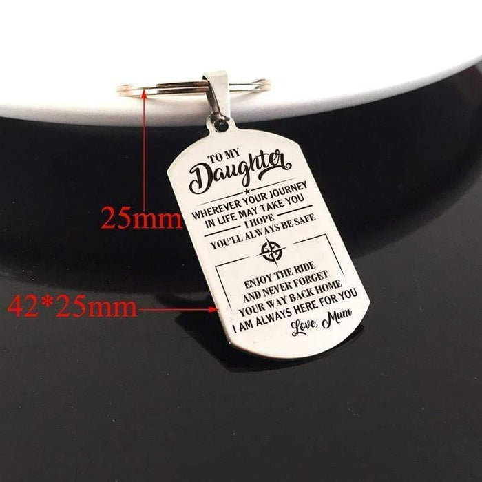 Mum To My Daughter-Wherever Your Journey In Life May Take You Keychain MelodyNecklace