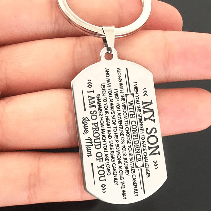 Mum To My Son- I Wish You the Strength To Face Challenges Keychain MelodyNecklace