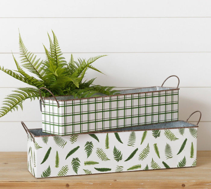 Nested Rectangular Fern Tins - Small