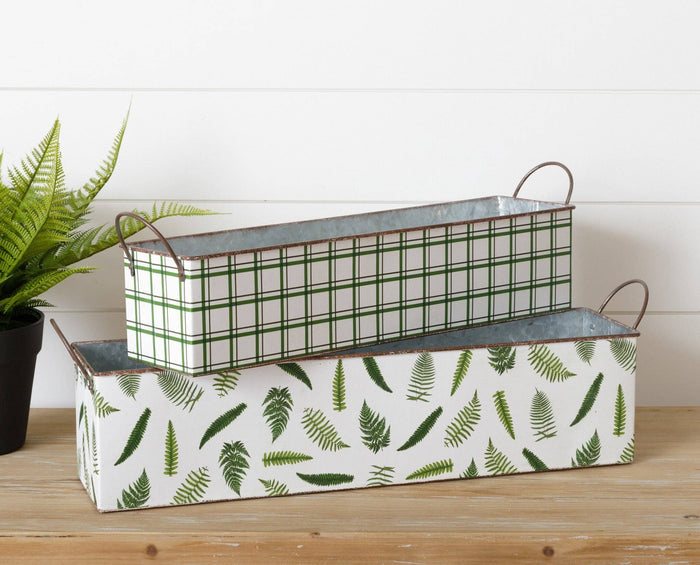 Nested Rectangular Fern Tins - Small