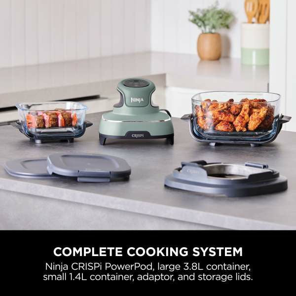Ninja CRISPi 4-in-1 Portable Glass Air Fryer - Sage | FN101UKSG from Ninja - DID Electrical
