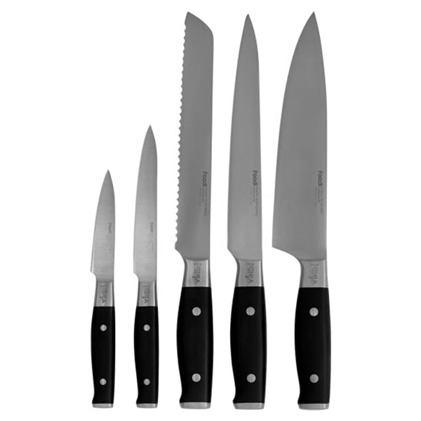 Ninja Foodi StaySharp Knife Block with Integrated Sharpener Set of 5 Piece - Silver & Black | K32005UK from Ninja - DID Electrical