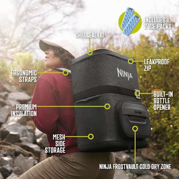 Ninja Ninja FrostVault Go 23L Backpack Soft Cooler - Charcoal Grey | FF136EUUKCG from Ninja - DID Electrical
