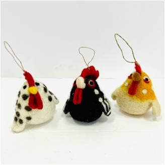 Ornament - Felt Chicken, Hen and Rooster