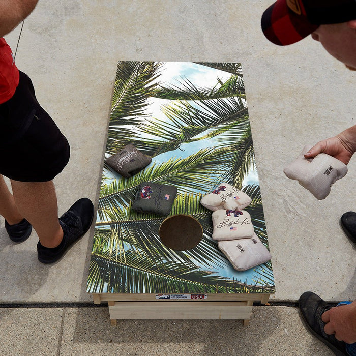 Palm Tree Sky Star Cornhole Boards - ACA - 000543 | American Cornhole Association