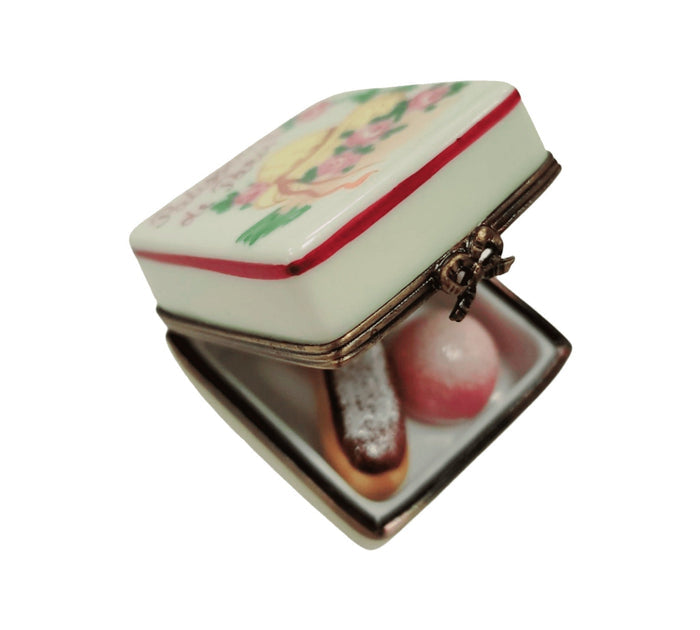 Parisian Pastry Truffle porcelain box from Limoges, alternate view