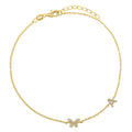Gold / A Pavé Butterfly Initial Anklet - Adina's Jewels